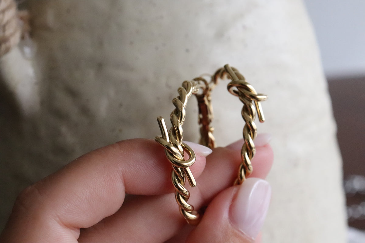 Twist Knot Hoop Earrings