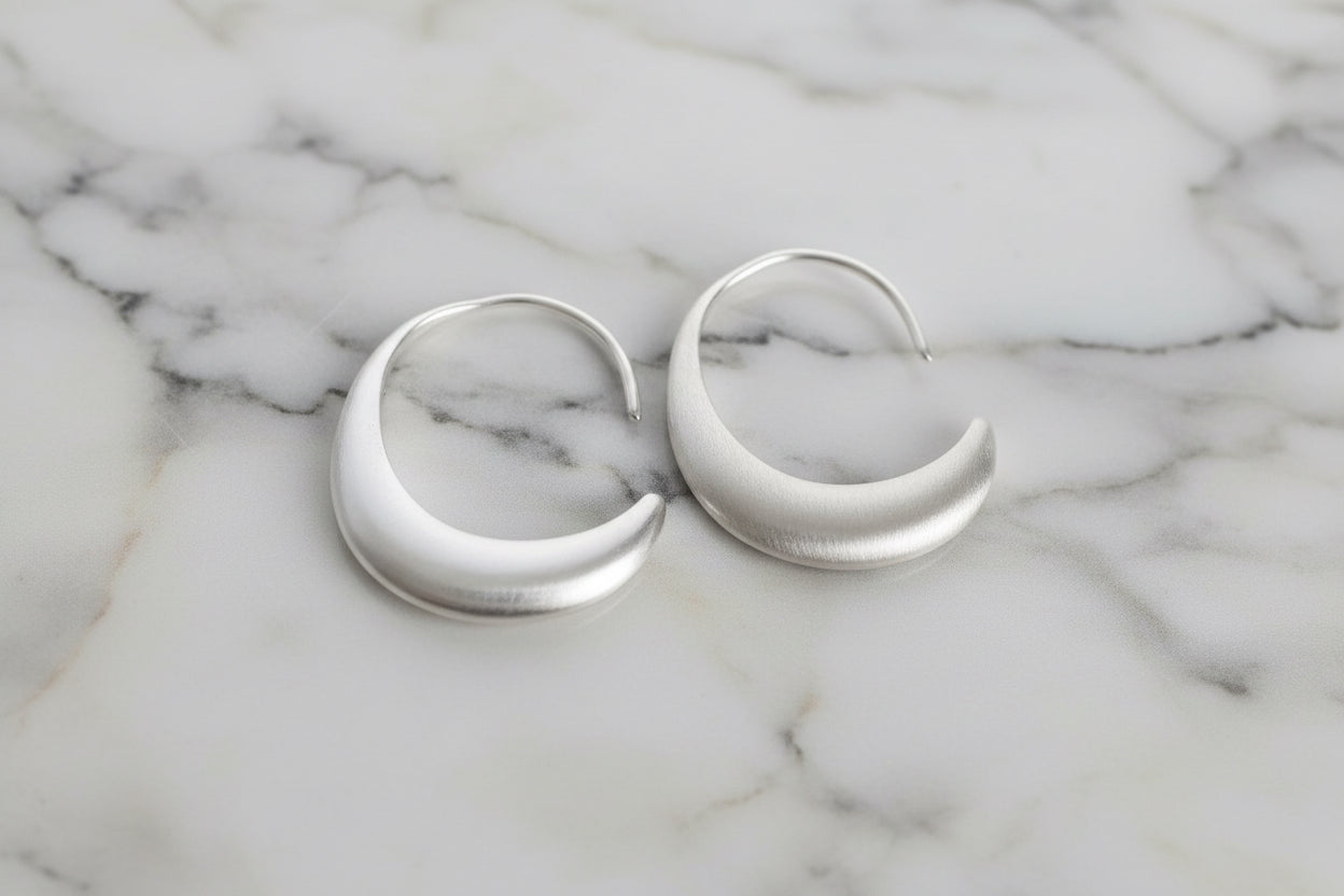 Argolas Half Moon prata 925