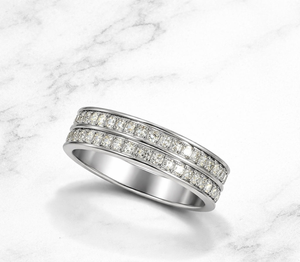 Anel Duplo Eternity Crystal