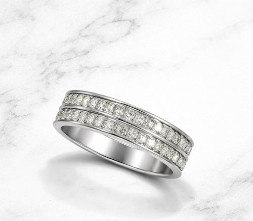 Anel Duplo Eternity Crystal